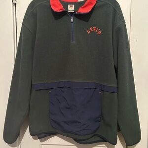 Levi's QUARTER ZIP POLAR FLEECE Sweatshirt Size Mens XL Excellent condition!